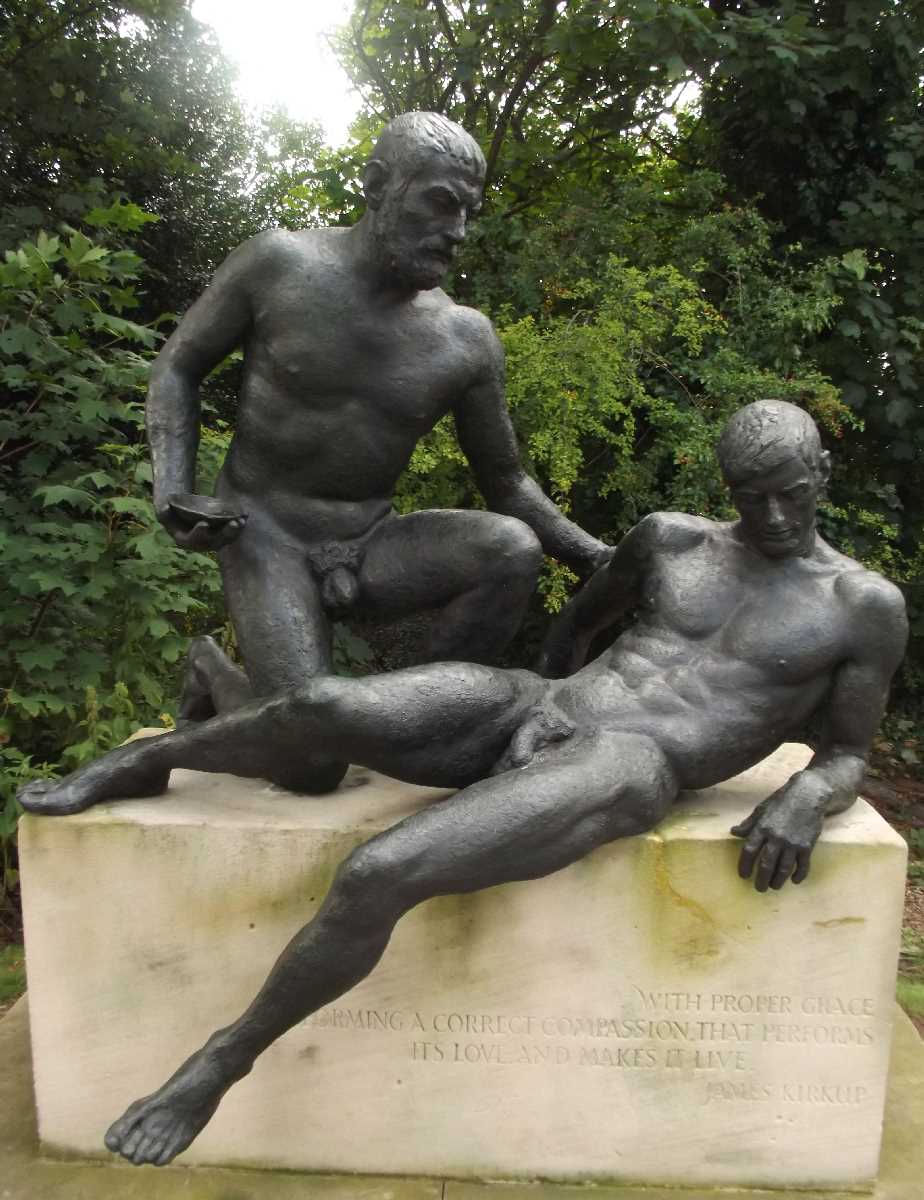 The+Good+Samaritan+-+a+bronze+statue+near+the+Queen+Elizabeth+Hospital+Birmingham